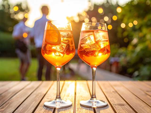 Afterwork-Event Sip & Sounds im Hotel Central Hof mit Drinks im Sonnenuntergang
